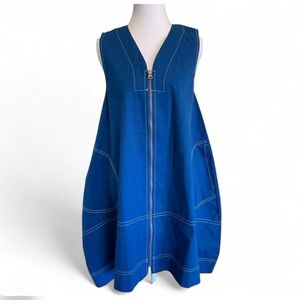 Standard Issue Royal Blue Sleeveless Zip-Front A-Line Dress